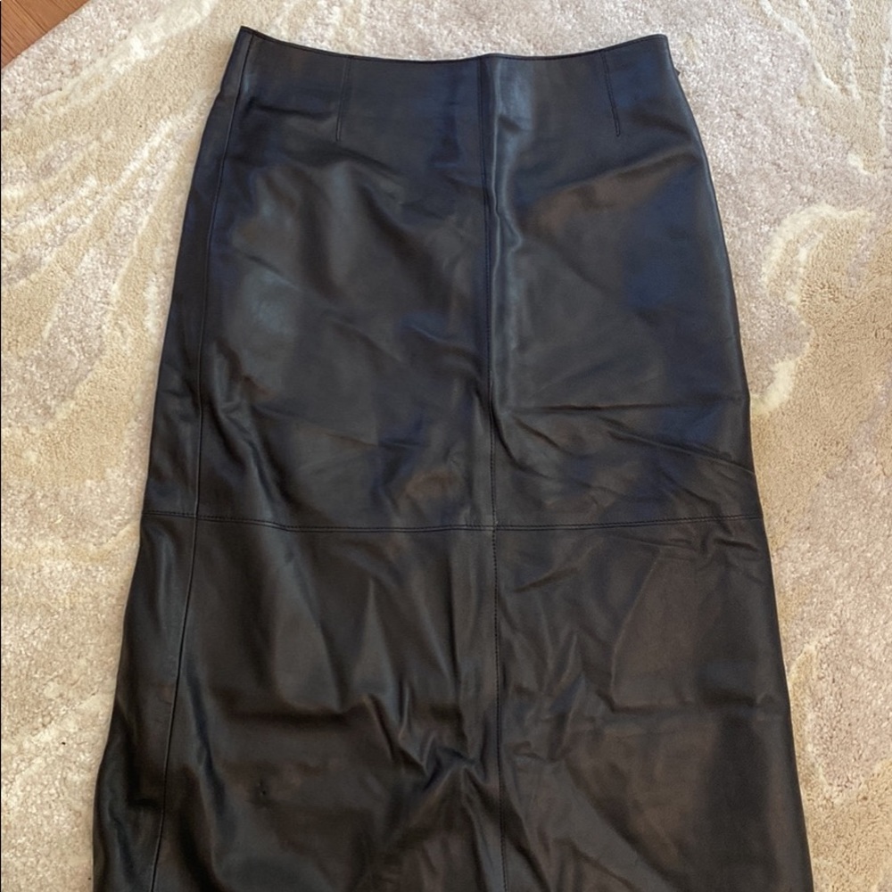 Long leather boss skirt